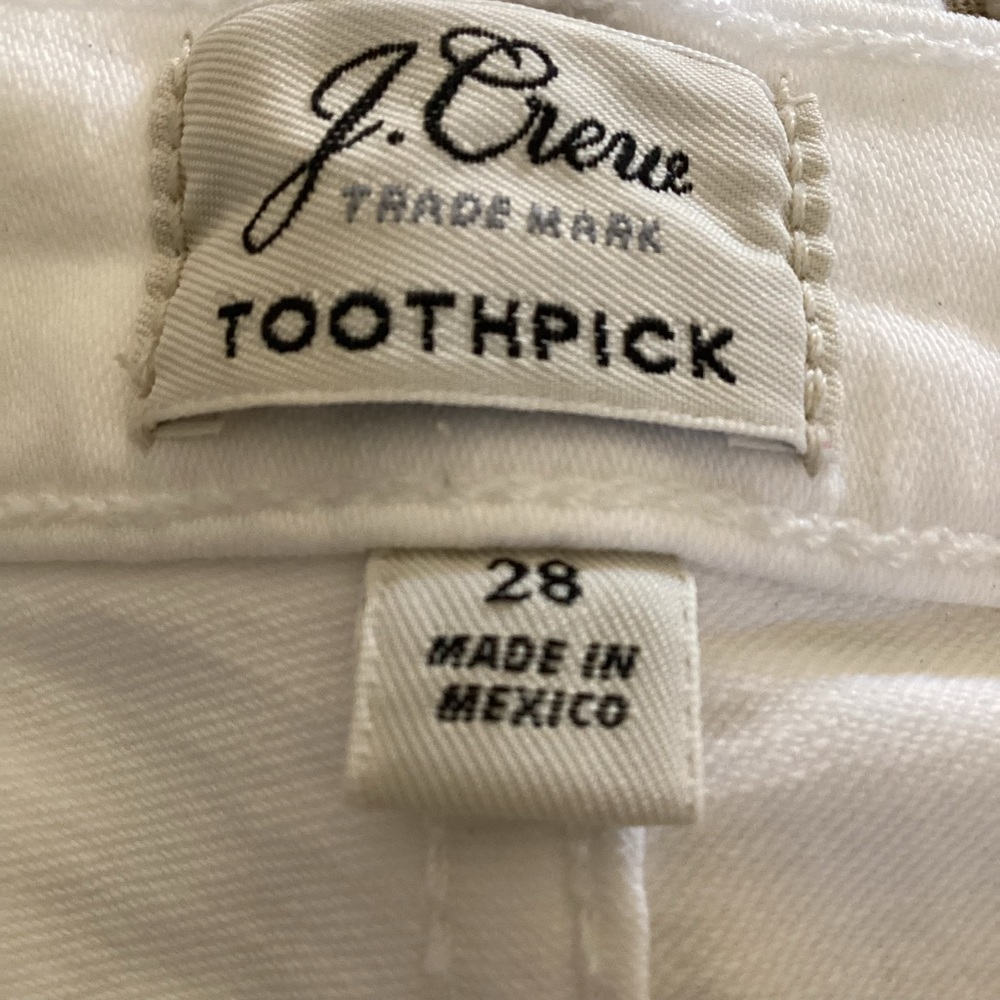 J. Crew Trademark Toothpick Skinny White Jeans Size 28 - Picture 2 of 11